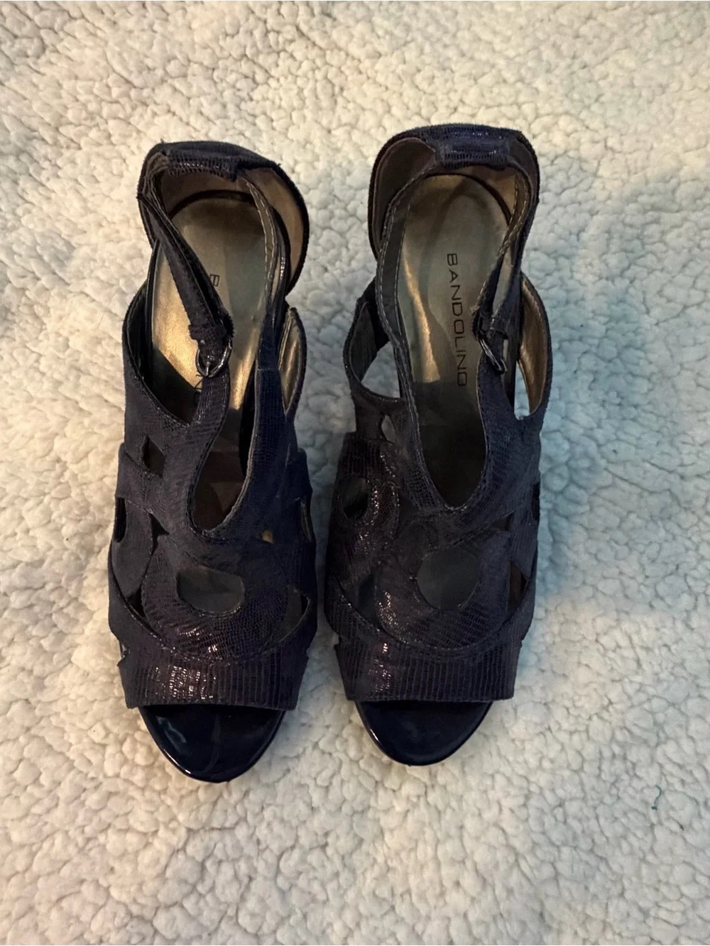 Bandolino Navy Cutout Slingback Heels